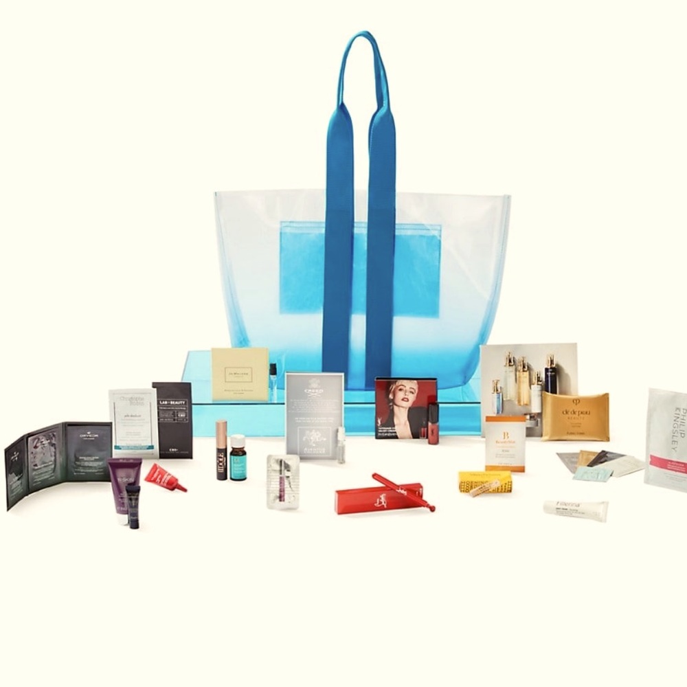 Blue Beauty Bag Tote with Samples - NWT Unopened